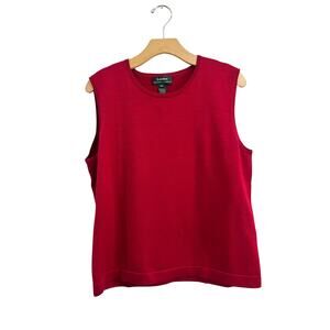 Lauren Ralph Lauren Red Sleeveless Top Silk Blend Minimalist Chic XL